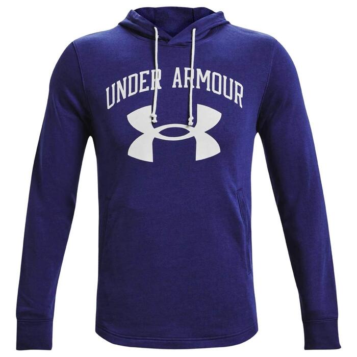 Чоловічий худі Under Armour Rival Terry з великим логотипом, капішоном та кишенею, колір Regal-onyx White, розмір M (1361559-415)