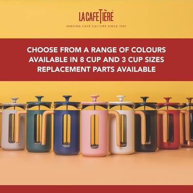 Френч-прес La Cafetière Pisa 1 л, боросилікатне скло, нержавіюча сталь, для меленої кави та чаю, синій