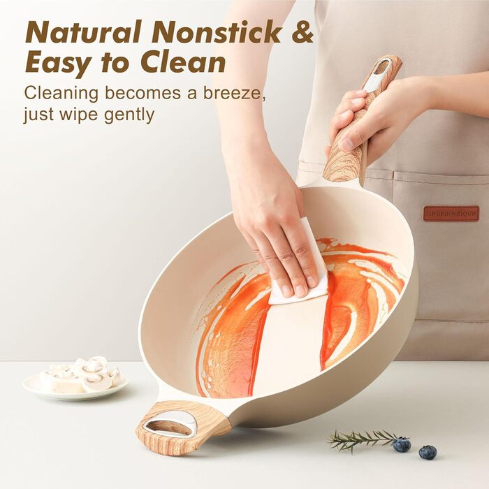 Сковорода SENSARTE з антипригарним покриттям, 30 см, кераміка, гранітне покриття, для плити та індукції, без PFOA/PTFE/PFAS