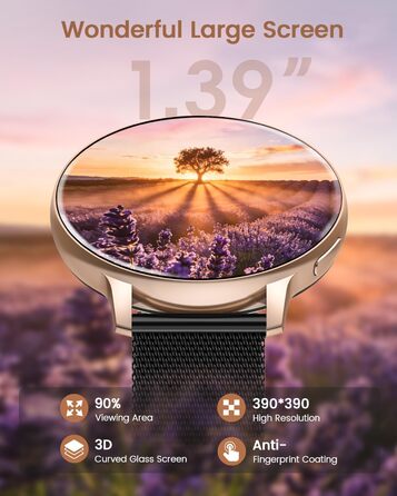 Смарт-годинник жіночий з функцією дзвінків, 1.39