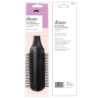 Професійна щітка для укладки волосся Diane 9 рядів, чорна, 1 шт.