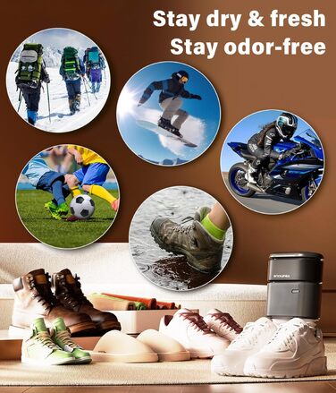 Snowpea Shoe Dryer with Heat Blower, Ski Shoe Dryer with Heater, Foot Warmer, Snowshoe Dryer, Sneaker Dryer for Shoes, Hats, and Ski Shoes with 3/6/9 Hour Timer