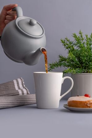 Price & Kensington Teapot made of stoneware, 110 cl, for Pastell (Grey, 6 cups)
