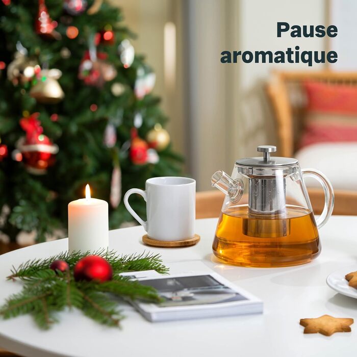 Скляний чайник для чаю SILBERTHAL з підставкою-підігрівачем та ситечком, 1.5 л