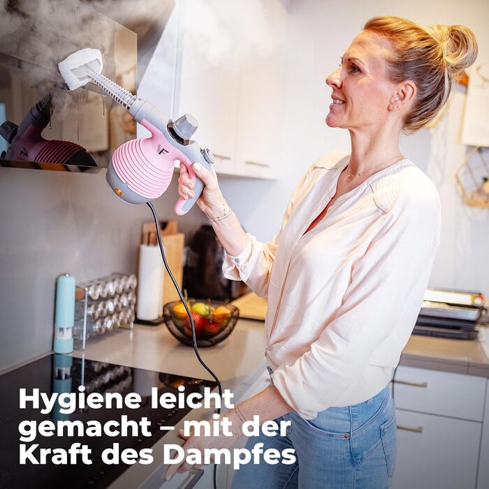 Neighbour's Friend® Handheld Steamer in Pink – Powerful Handheld Steamer | Steam Duck with 350ml Tank, Steam Regulation & Attachments for Household, Windows, Upholstery & More
