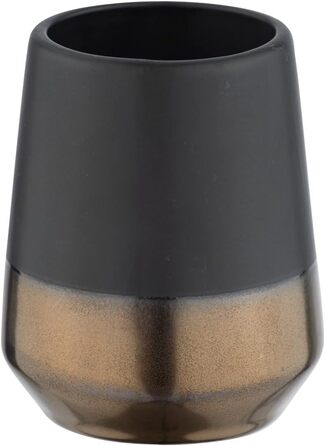 Дозатор для рідкого мила та лосьйону WENKO Brandol, кераміка, 450 мл, 9.8 x 14.1 x 9.8 см, чорний, з підстаканником