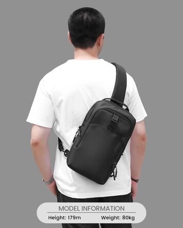 Чоловіча та жіноча сумка через плече Soulgo EDC, компактна, водонепроникна, для планшету 11 дюймів (iPad), чорна