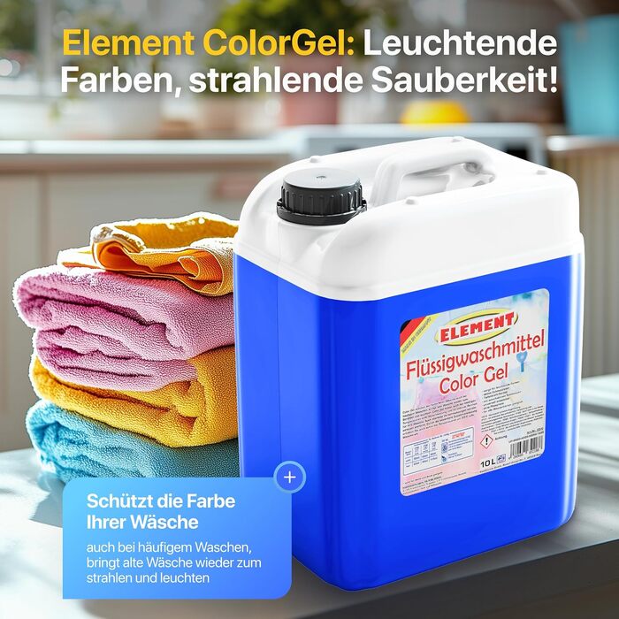 Рідкий пральний засіб Element Color Gel для кольорових речей, Aktive Frische, 10 л (200 прань)