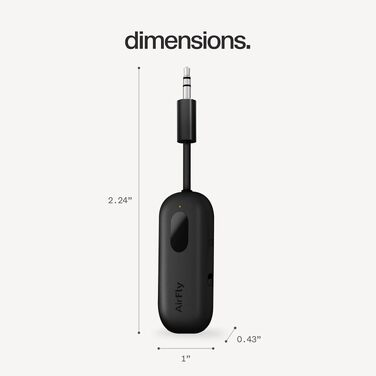 Bluetooth-трансмітер та ресивер Twelve South AirFly Pro для AirPods та бездротових навушників, 3.5 мм аудіо-джек, чорний