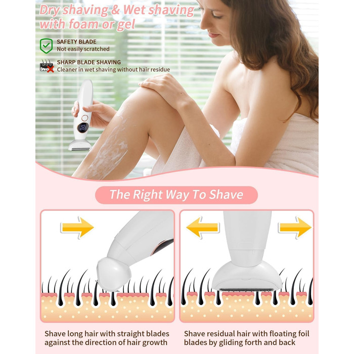 Електричний жіночий тример 5-в-1 для тіла, бікіні, брів та носа. З USB-станцією. Білий