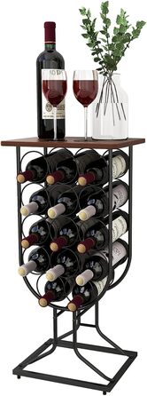 Taleco Gear Freestanding Wine Rack, Bottle Rack Wine Stand Rustic Style, Holds 14 Bottles Wine Rack, Freestanding Floor Wine Bottle Holder, Stackable Decorative Wine Rack Metal
