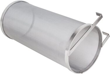 Beeketal 'BBF-1' Beer Hop Filter Fine Mesh Strainer made of stainless steel with a very fine 300 micron mesh (approx. 350 x 150 x 150 mm), beer filter e.g. for clarifying mash residues, with a bracket for hanging.