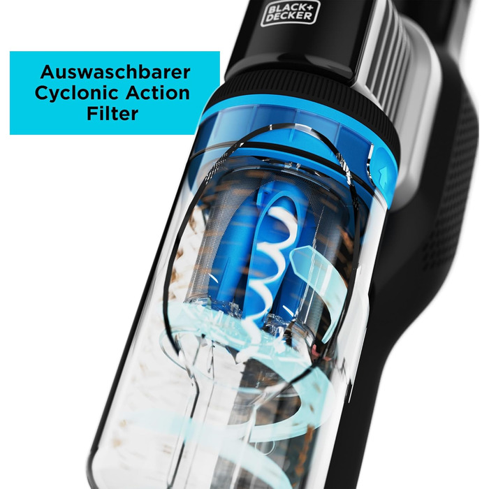 Бездротовий акумуляторний пилосос BLACK+DECKER POWERSERIES Extreme MAX BHFEB520D1 (18V, 2.0Ah, 4-в-1, без мішка, з електрощіткою та LED-підсвічуванням)