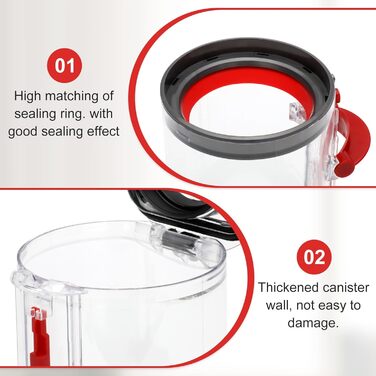 Transparent Dust Collector Bin for Dyson V11, V15, SV14, SV15, SV22 - HEPA Filter Included, Replacement Parts & Accessories