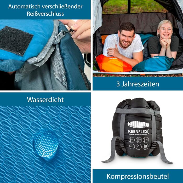 Сплячий мішок Outdoor 3 сезони -12.0°C, блакитний