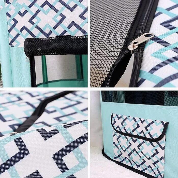 Переносний вольєр для собак та котів, складаний загон для тварин, будиночок для кошенят та цуценят, закритий вольєр для тварин (70*50 см, м'ятно-блакитний)