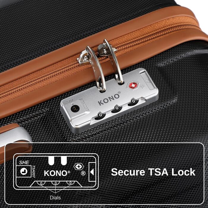 Набір валіз KONO 4 в 1: велика валіза, ручна поклажа 55 см, beauty case та сумка для косметики (кремовий білий)