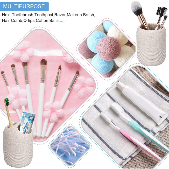 Набір аксесуарів для ванної кімнати L'ARL GMVOI, 4 шт., бежевий: себорегулятор, тримач для зубних щіток, стакан, мильниця