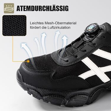 Чоловічі та жіночі робочі черевики безпеки з металевим носком, неслизькі, чорні, розмір 43 EU