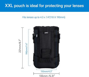 Захисний чохол для об'єктивів JJC для Canon, Nikon, Sony (XXL)