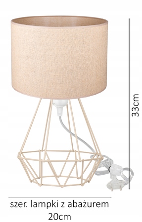 Стильна настільна нічна лампа з абажуром у стилі бохо та лофт, джут, LED E27