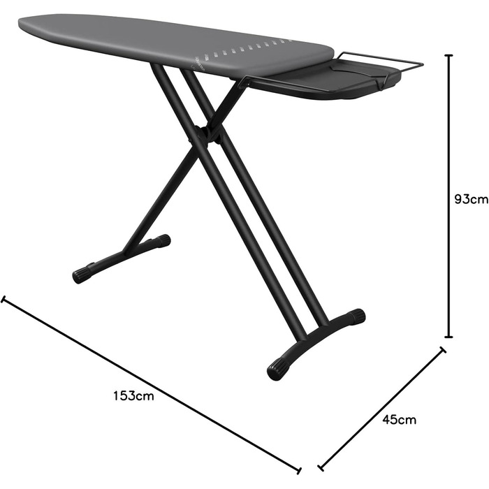 Прасувальна дошка Laurastar Plusboard, 42x125 см, 100% бавовна, сумісна з парогенераторами, регульована висота, вбудовані ролики, 9 кг