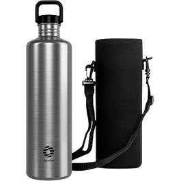 2L Stainless Steel Water Bottle | 2 Liter Single-Wall Water Canteen | Eco-Friendly Reusable Bottle | Plastic-Free and Leak-Proof Metal Water Bottle | 2l Eco Drinking Bottle, Green (Silver)