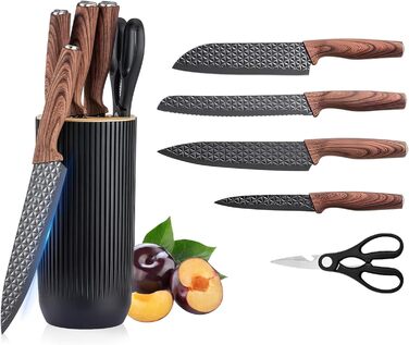 Набір кухонних ножів Justup: 6 предметів, хакі, нержавіюча сталь, професійний, з ергономічними ручками, для кухні