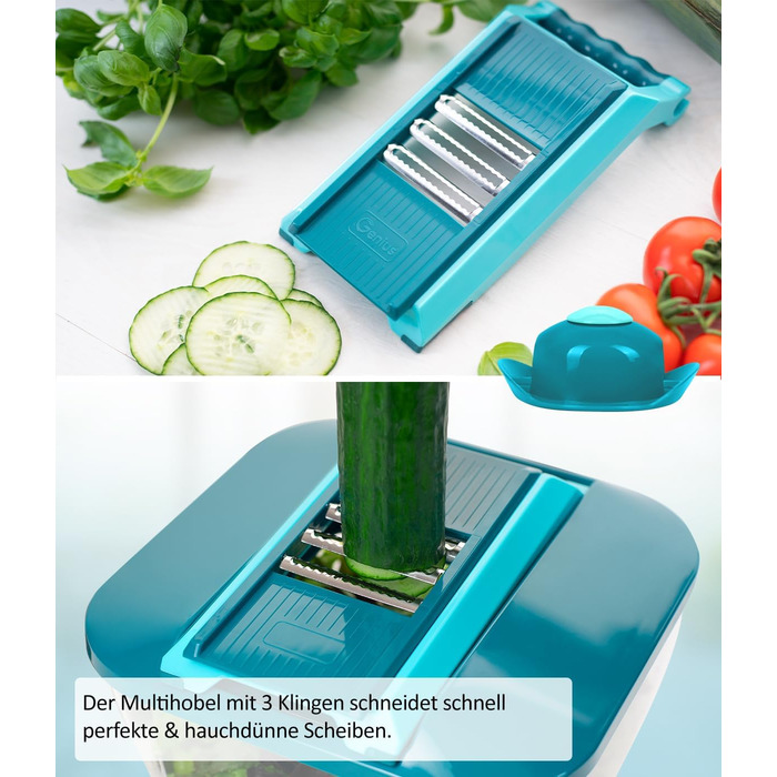 Набір для нарізки овочів Genius Nicer Dicer Chef Professional 18-ти частинний, ручний, з контейнером 5.2L, спіралізатор, для кухні