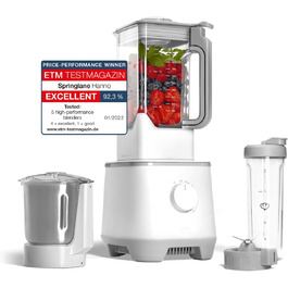 Hochleistungsmixer SPRINGLANE Hanno 2000W: 4 програми, самоочищення, 2.5л Tritan, без BPA, з нержавіючою сталею, To-Go пляшка