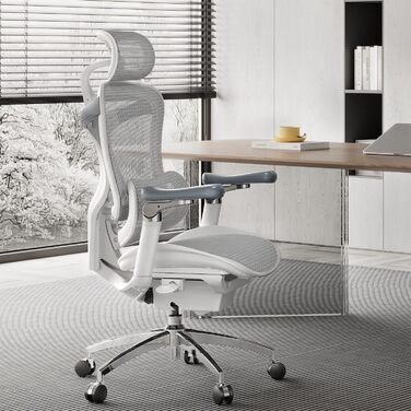 SIHOO Doro C300 Pro Ergonomic Office Chair with ultra-soft 6D armrests, dynamic lumbar support, seat depth adjustment, and adjustable backrest, desk chair for home office (White) White Upgrade Functional
