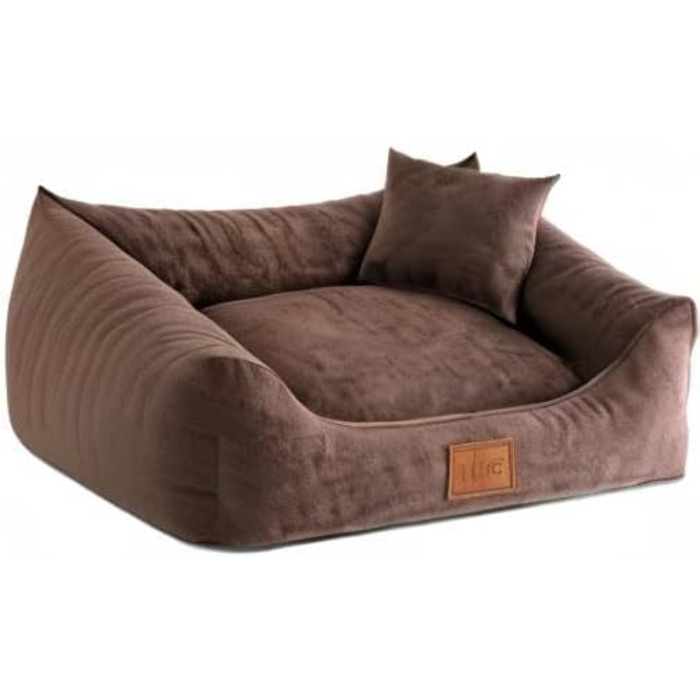 Софа для собак Sun: 6 розмірів, 4 кольори. Лежанка, подушка, софа, кошик для собак. (80x60), (L 115 x B 90 x H 24 см, Коричневий)
