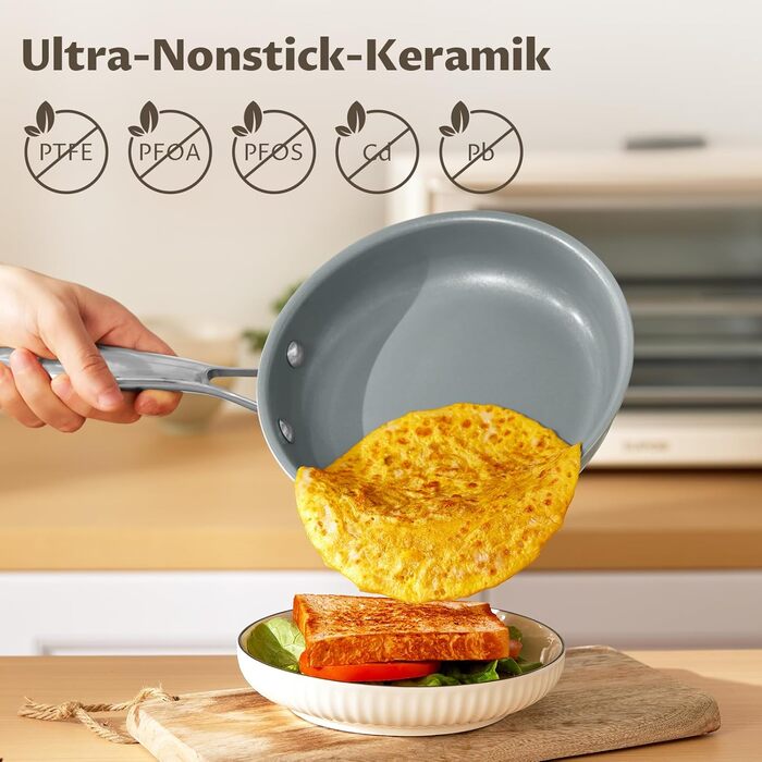 Blazant Induction Nonstick Pan Set - 20/24/28cm - PTFE-Free, Oven & Dishwasher Safe