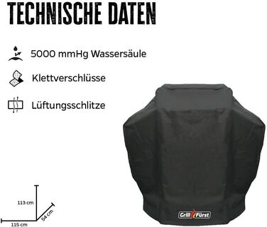 Чохол для гриля Grillfürst G210, водонепроникний, 115x54x113 см, міцний, для газового гриля
