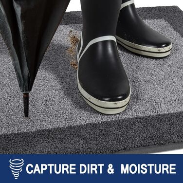 Килимок для дому FCSDETAIL 50 x 80 см, сірий, антиковзаюча, миється, поглинає вологу, для собак, вхідних дверей