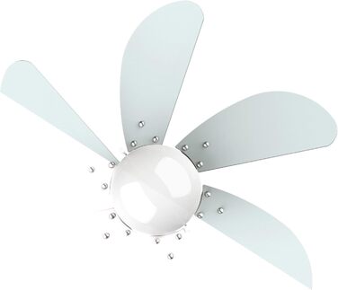 Стельовий вентилятор Cecotec EnergySilence 3600 Vision Sky 92 см з лампами, 50 Вт, 3 швидкості, білий/блакитний
