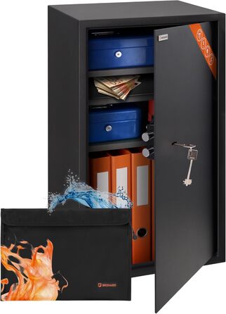 Сейф для бізнесу Brihard Tresor XL з ключовим замком, 50x35x36 см, сірий Titan