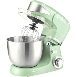 Kalorik TKG M 3014 MI Design Kitchen Machine with 5 Liter Stainless Steel Bowl, Die-Cast Mixing and Dough Hooks, 6 Speed Settings, Stainless Steel Whisk, Powerful 1000 Watt, Mint