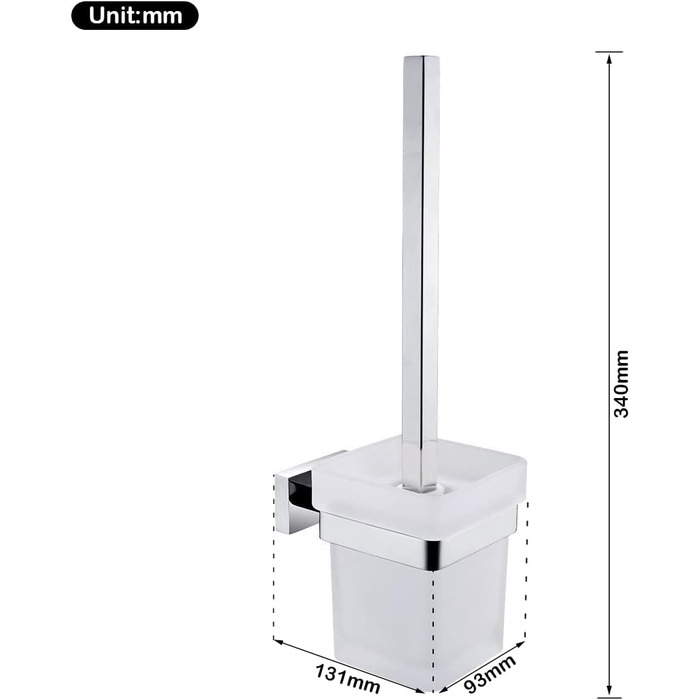 Набір для туалету Klobürste: щітка для унітазу та тримач на стіну, хром, нержавіюча сталь