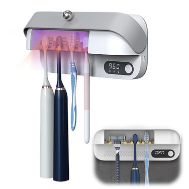 Стерилізатор для зубних щіток з УФ-світлом: 2 тримачі для щіток та бритв, сушка та дезінфекція