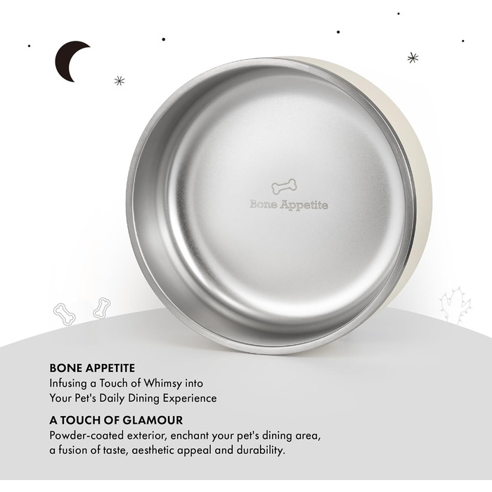 Нержавійна миска для собак та котів GrandTies з гравіюванням, велика (1890 мл, вишня)