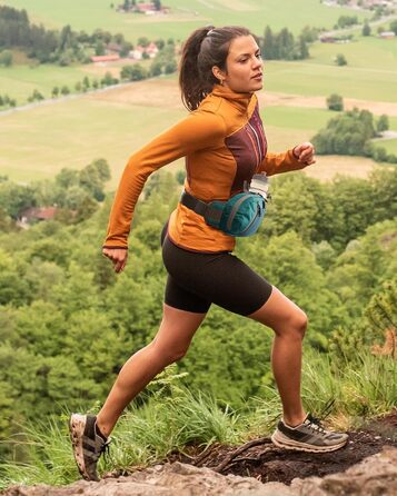 WATERFLY Поясна сумка на пояс для чоловіків та жінок з тримачем для пляшки: спортивна, стильна, для бігу, прогулянок, тренувань з собакою, подорожей. (Турквіс)