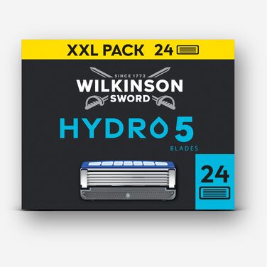 Смінні касети для чоловічої бритви Wilkinson Sword Hydro 5, з вугільним покриттям та зволоженням шкіри, 8 шт. (24 леза)