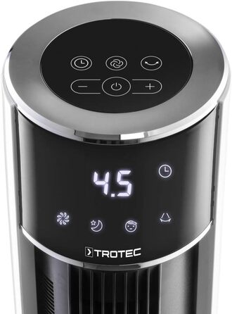 Вентилятор Tower TROTEC TVE 39 T з автоматичним обертанням 60°, LED-дисплеєм та 6 швидкостями, 45 Вт