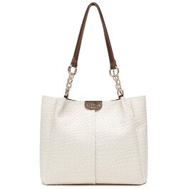 Сумка жіноча Unisoul Shopper велика - елегантна сумка через плече з екошкіри для офісу та подорожей (Бежево-коричнева)