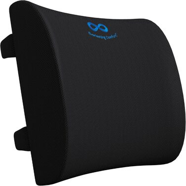 Набір подушок для сидіння та спини Everlasting Comfort – з Memory Foam та гелевою інфузією. Ергономічні подушки для офісного крісла, авто та геймінгу. Нековзкі, дихаючі та пранні (2. Оригінальна спинна подушка (Чорний))