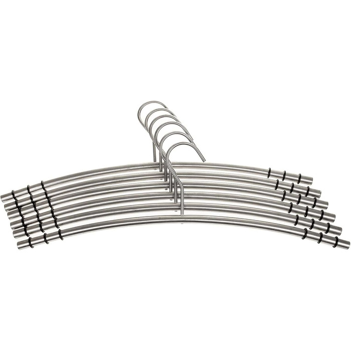 SIDCO Clothes Hangers Stainless Steel 6 x Coat Hangers Metal Hangers Hanger Set w. Anti-Slip