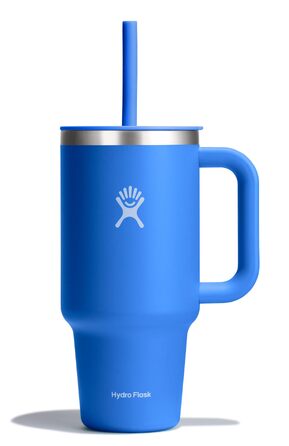 Термостакан Hydro Flask Travel Tumbler 1180 мл (40 Oz) з герметичною кришкою та трубою, нержавіюча сталь, вакуумна ізоляція, колір Cascade (бірюзовий)