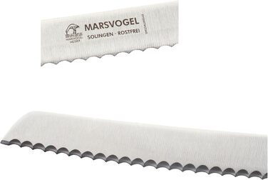 Ніж для хліба Marsvogel 8'' з дерев'яною ручкою Bubinga, гостре лезо з Золінгена, ергономічний, стильний дизайн, ідеальний для легкого нарізання хліба та випічки