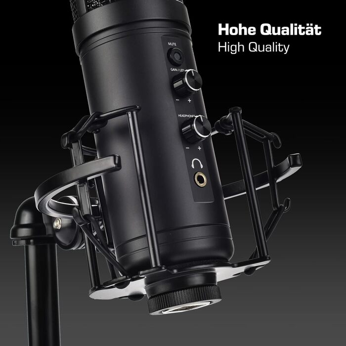 USB мікрофон DOCKIN® MP2000 для ПК, геймінгу, подкастів та стрімінгу - мікрофон з USB для запису звуку з важким штативом. Якість звуку 130dB.